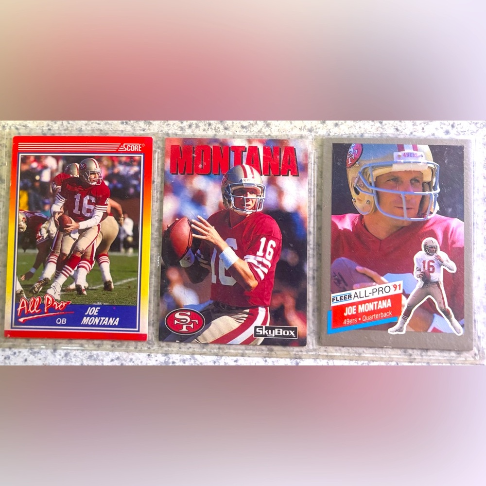 3 Joe Montana Football cards